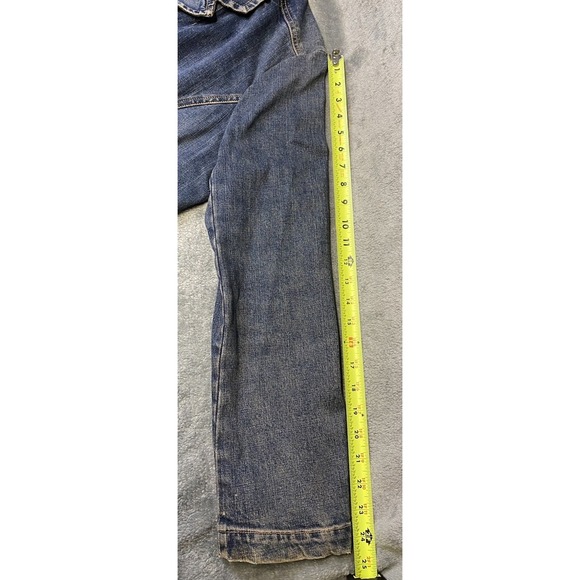 Levi Strauss Denim Blazer Women's XL Button Blue Jean Jacket Distressed Copper - Picture 10 of 10